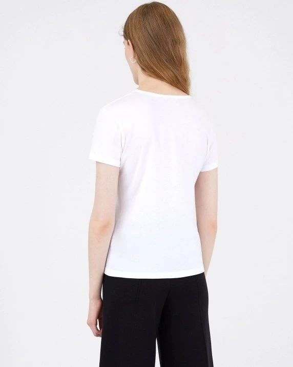 Women's Sunspel Classic T-Shirt (White) 5 Women's Sunspel Classic T-Shirt (White) - Image 3