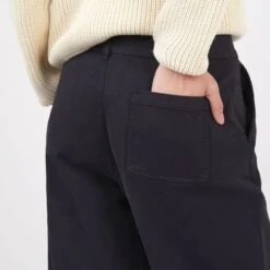 Women's Sunspel Cotton Tapered Trouser (Black) -Streetwear Store women s sunspel cotton tapered trouser black wtrs3033 bkaa 0002 2