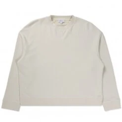 Women's Sunspel Relaxed Loopback Crew Neck Sweatshirt (Undyed)