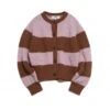 Women's YMC Foxtail Stripe Cardigan (Brown/Pink) 1 Women's YMC Foxtail Stripe Cardigan (Brown/Pink) -Streetwear Store women s ymc foxtail stripe cardigan brown pink q8vac20 0000 cat