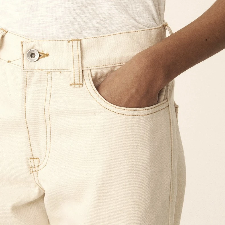 Women's YMC Tearaway Cotton Jeans (Ecru) 6 Women's YMC Tearaway Cotton Jeans (Ecru) - Image 4