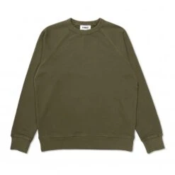 YMC Schrank Cotton Loopback Crew Neck Sweatshirt (Dark Olive)