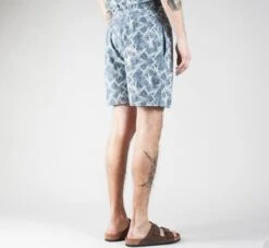 YMC Star Print Shorts (Chambray) -Streetwear Store ymc star print shorts chambray 1c