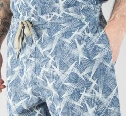 YMC Star Print Shorts (Chambray) -Streetwear Store ymc star print shorts chambray 1f